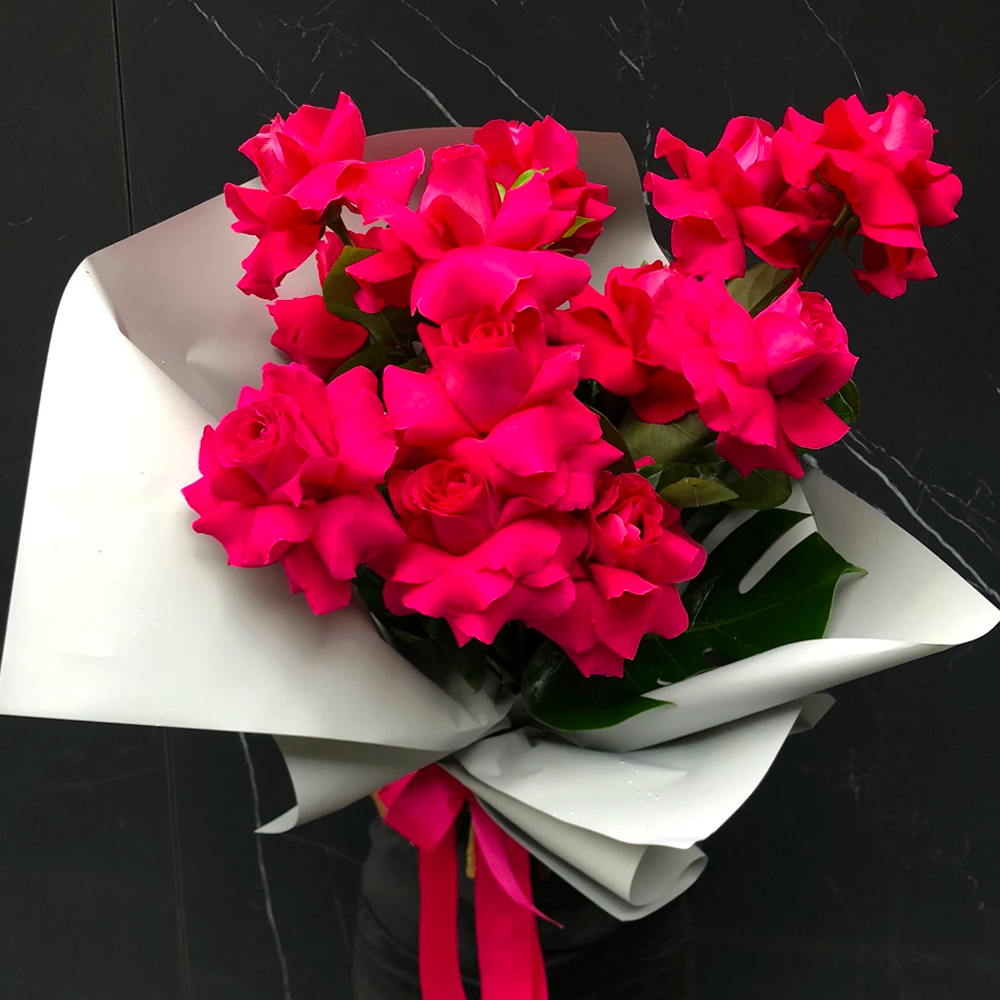 Hot Pink Columbian Roses  By Floral Desire Sydney 