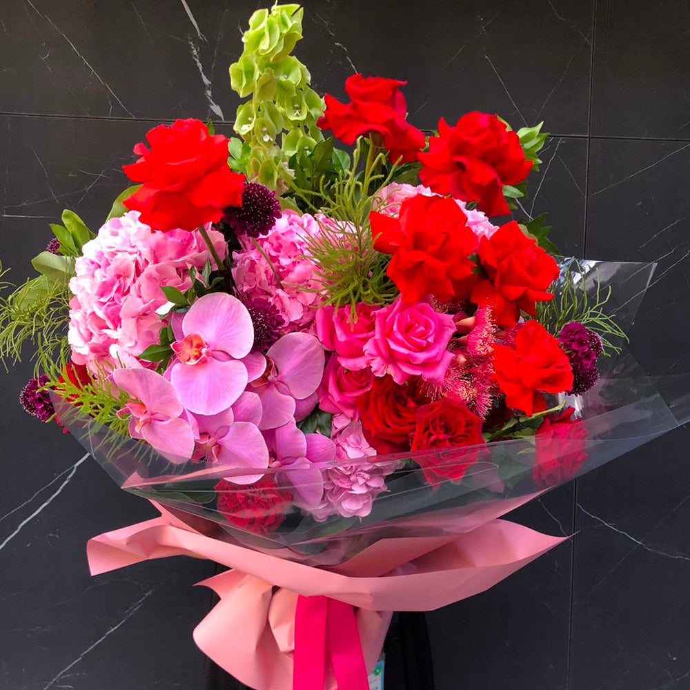 My Boo Floral Arrangement - Floral Desire Studio Florist Sydney Romantic Red and Pink