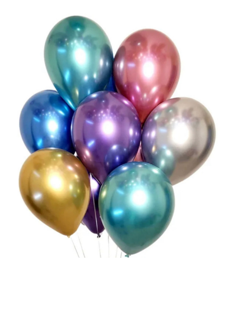 10x Chrome Helium Balloons